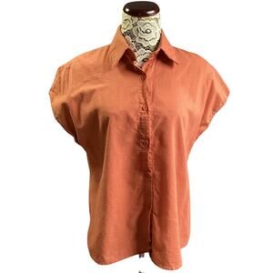 Pausus Button Down Shirts Short Sleeve Office Collared Blouses  Beach Shirts L